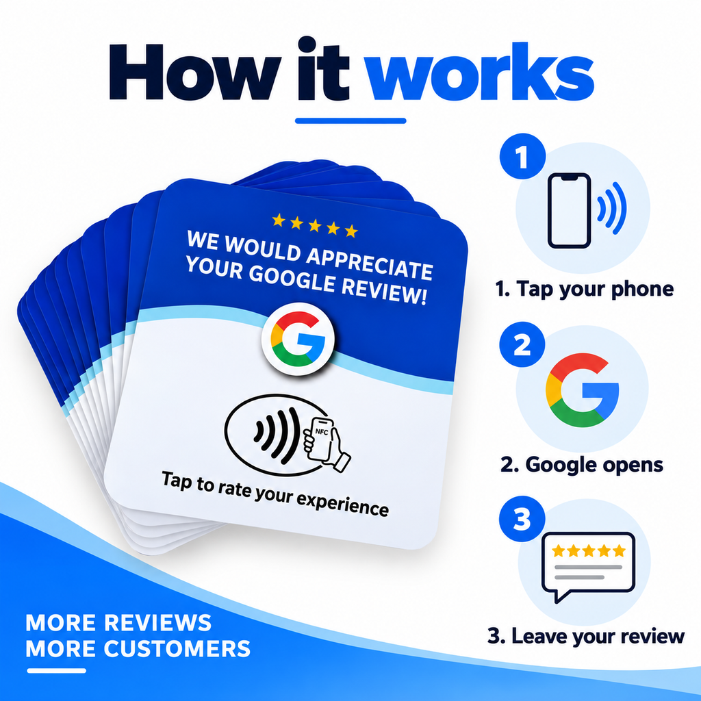 How Revify NFC Google review cards work