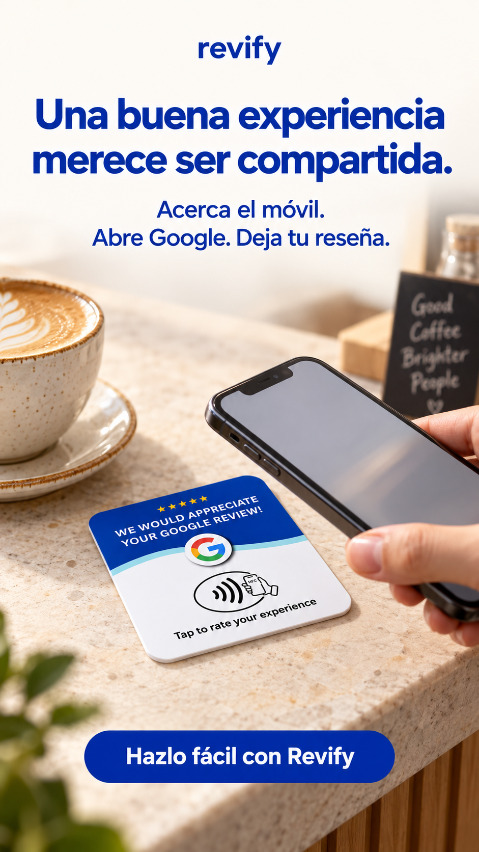 Cómo usar una tarjeta NFC Revify en una cafetería
